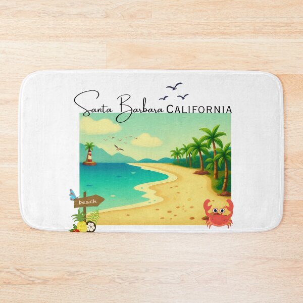 Item preview, Santa Barbara California Vintage Painted Coastal Art | Beach Vacation Souvenir designed and sold by DonnaRaine.