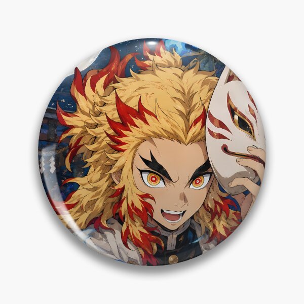 Item preview, Kyojuro Rengoku Demon Slayer Blue Spirit Moon designed and sold by mildaclairmo.