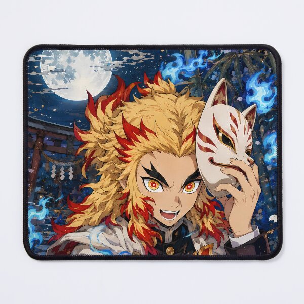 Item preview, Kyojuro Rengoku Demon Slayer Blue Spirit Moon designed and sold by mildaclairmo.