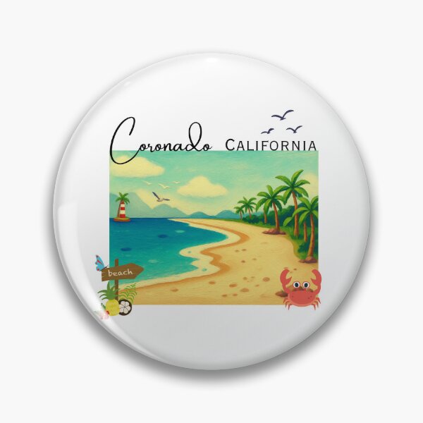 Item preview, Coronado California Vintage Painted Coastal Art | Beach Vacation Souvenir designed and sold by DonnaRaine.