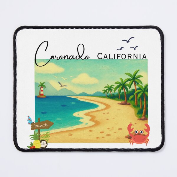 Item preview, Coronado California Vintage Painted Coastal Art | Beach Vacation Souvenir designed and sold by DonnaRaine.