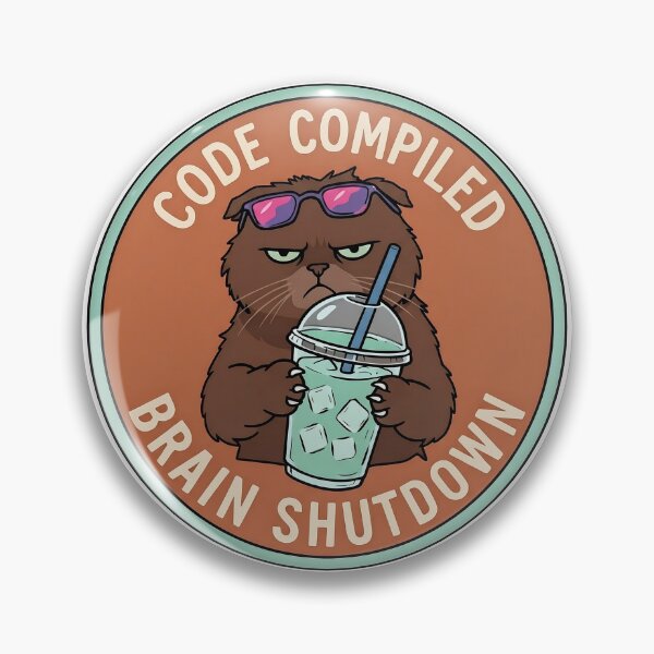 Item preview, Grumpy Cat Code Compiled Brain Shutdown – Funny Programmer Iced Coffee designed and sold by wingoo22.