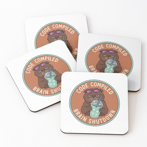 Item preview, Grumpy Cat Code Compiled Brain Shutdown – Funny Programmer Iced Coffee designed and sold by wingoo22.