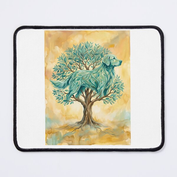 Item preview, Golden Retriever Tree of Life Surreal Painting designed and sold by PictoVibe.