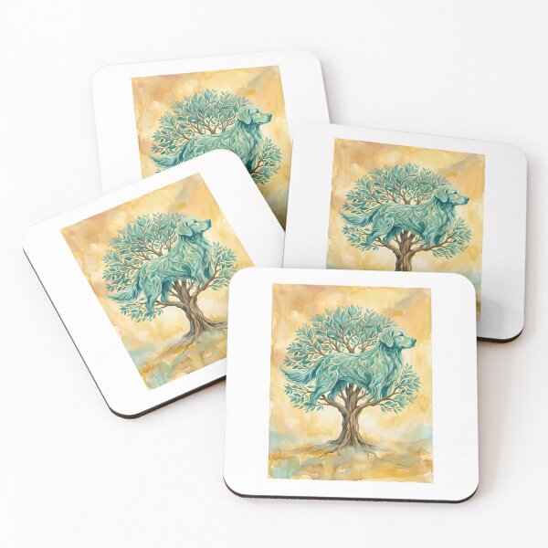 Item preview, Golden Retriever Tree of Life Surreal Painting designed and sold by PictoVibe.