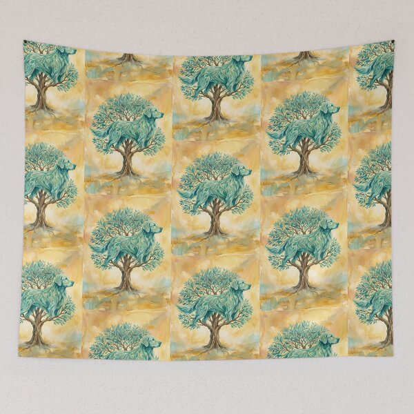 Item preview, Golden Retriever Tree of Life Surreal Painting designed and sold by PictoVibe.