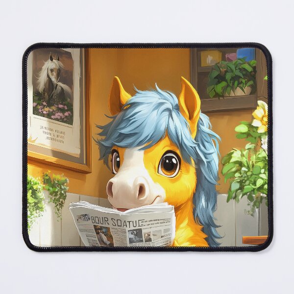 Item preview, Horse Newspaper Bathroom Kawaii Animal Morning Reading Humor designed and sold by mildaclairmo.