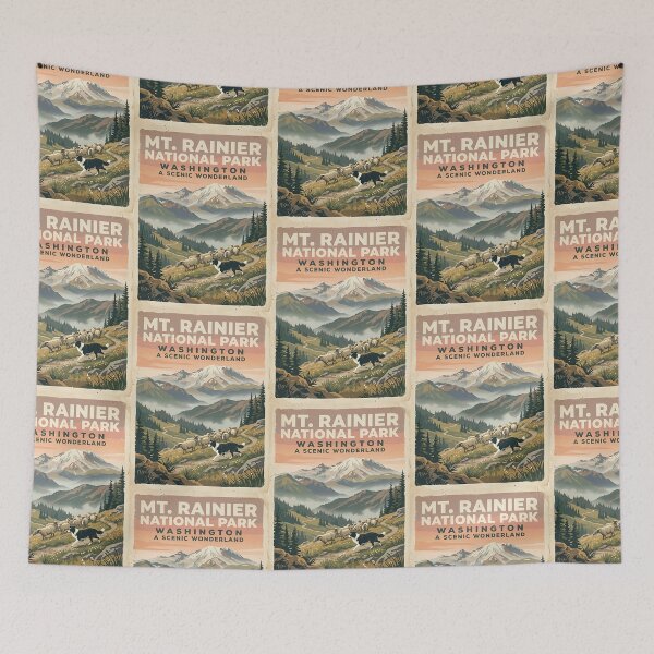 Item preview, Border Collie Herding Sheep WPA Travel Poster designed and sold by PictoVibe.
