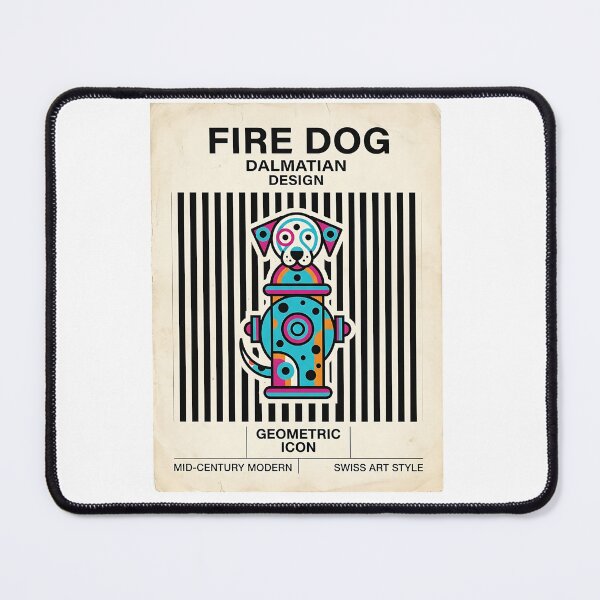 Item preview, Dalmatian Fire Hydrant Geometric Poster designed and sold by PictoVibe.