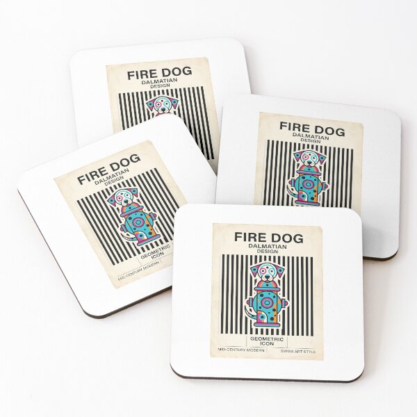 Item preview, Dalmatian Fire Hydrant Geometric Poster designed and sold by PictoVibe.