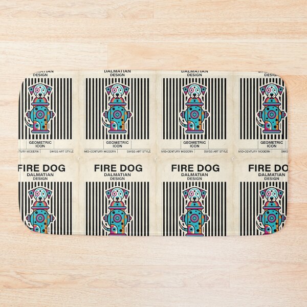 Item preview, Dalmatian Fire Hydrant Geometric Poster designed and sold by PictoVibe.