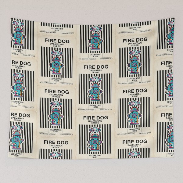 Item preview, Dalmatian Fire Hydrant Geometric Poster designed and sold by PictoVibe.
