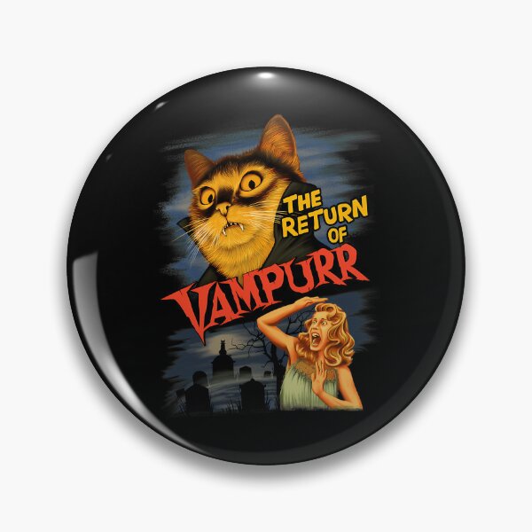 Item preview, The Return Of Vampurr Funny Cat Horror Movie Poster Vintage Halloween designed and sold by StuartMooreArt.