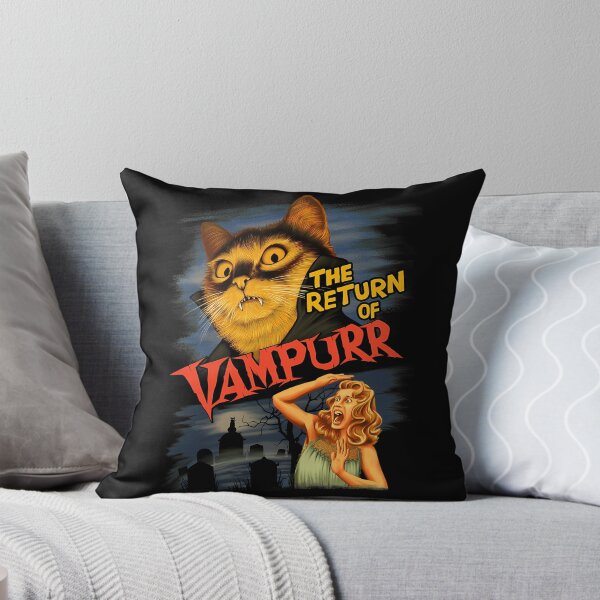 Item preview, The Return Of Vampurr Funny Cat Horror Movie Poster Vintage Halloween designed and sold by StuartMooreArt.