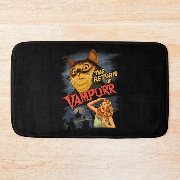 Item preview, The Return Of Vampurr Funny Cat Horror Movie Poster Vintage Halloween designed and sold by StuartMooreArt.