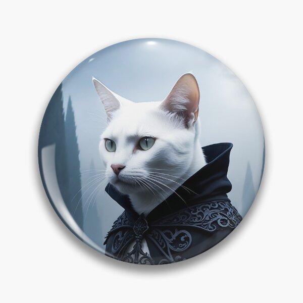 Item preview, White fantasy cat in a cloak designed and sold by Mystic-Art-2.