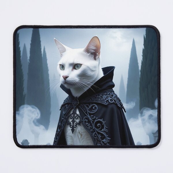 Item preview, White fantasy cat in a cloak designed and sold by Mystic-Art-2.