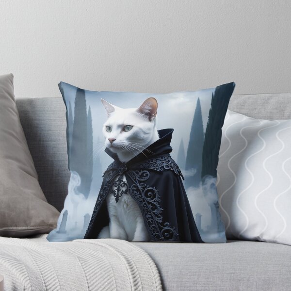 Item preview, White fantasy cat in a cloak designed and sold by Mystic-Art-2.