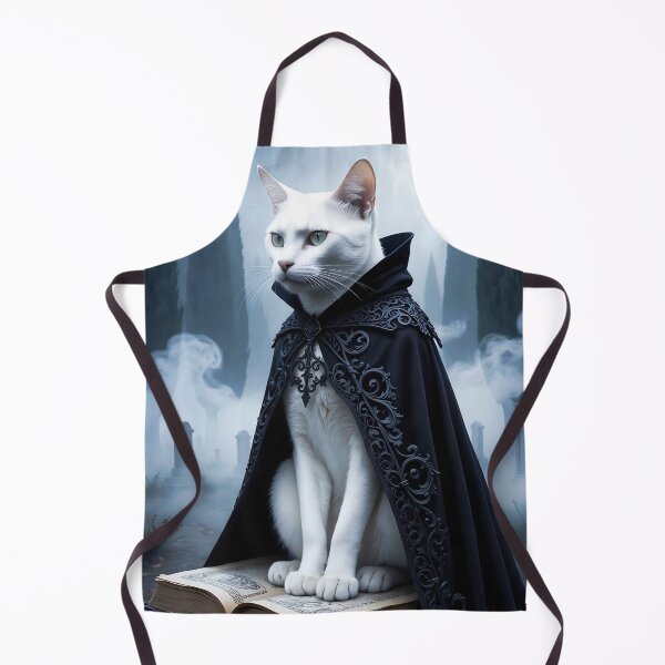 Item preview, White fantasy cat in a cloak designed and sold by Mystic-Art-2.