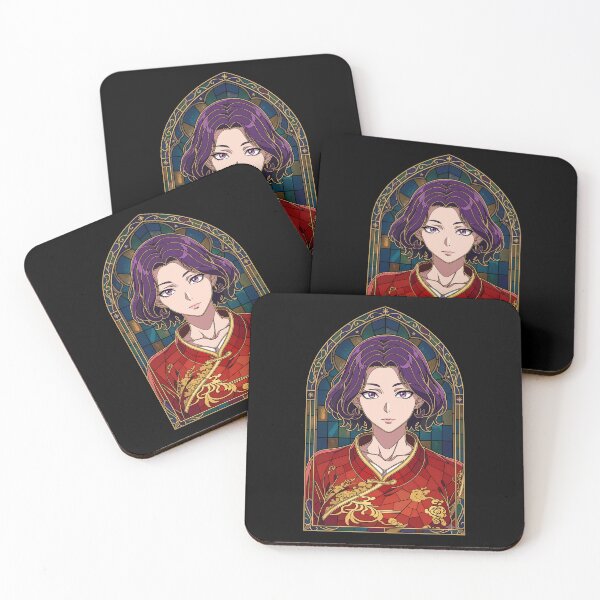 Item preview, Azusa Hamaoka Grand Blue Elegant Red Kimono Stained Glass Portrait designed and sold by mildaclairmo.