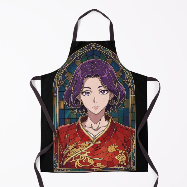 Artikelvorschau, Azusa Hamaoka Grand Blue Elegant Red Kimono Buntglasporträt entworfen und verkauft von mildaclairmo.