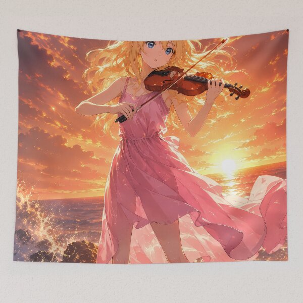Item preview, Kaori Miyazono Your Lie in April Sunset Ocean Violin designed and sold by BrianRayan.