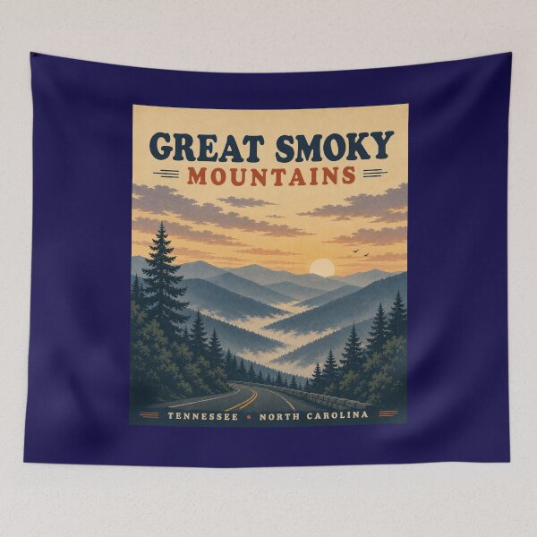 Item preview, Great Smoky Mountains Vintage Travel Poster Tennessee North Carolina designed and sold by Swanny's Custom T-shirt and Gift Designs.