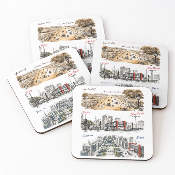 Item preview, Avenida Paulista Yesterday Today Tomorrow – Sao  Paulo Time Travel Watercolor Triptych designed and sold by Sampa In Focus.