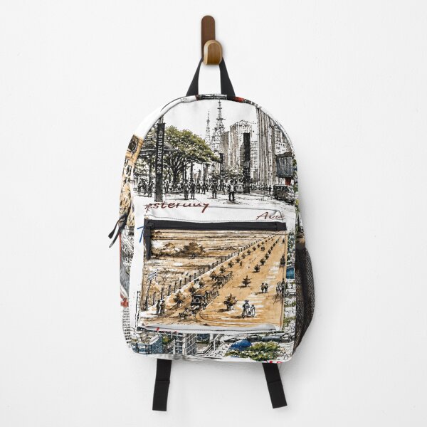 Item preview, Avenida Paulista Yesterday Today Tomorrow – Sao Paulo Time Travel Watercolor Triptych designed and sold by Sampa In Focus.