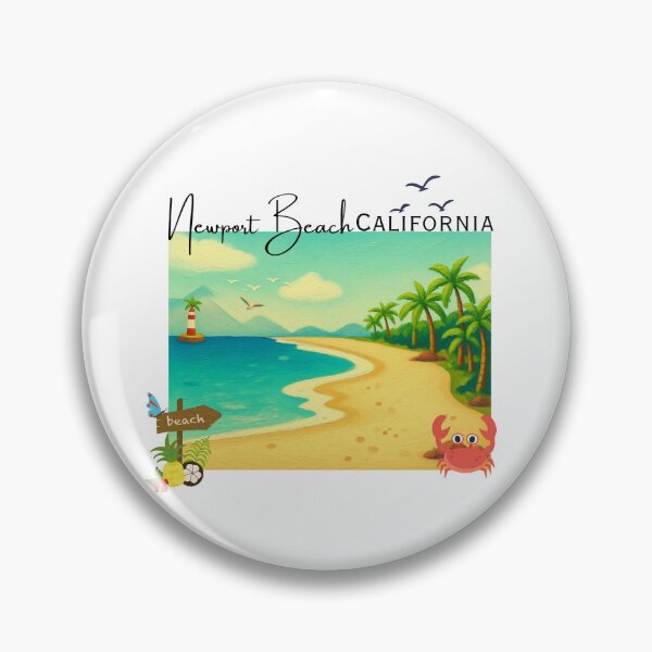 Item preview, Newport Beach California Vintage Painted Coastal Art | Beach Vacation Souvenir designed and sold by DonnaRaine.