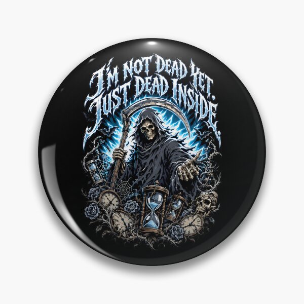 Item preview, Grim Reaper Metal with Darkly Humorous "Dead Inside" Metal Script designed and sold by Tong4130.