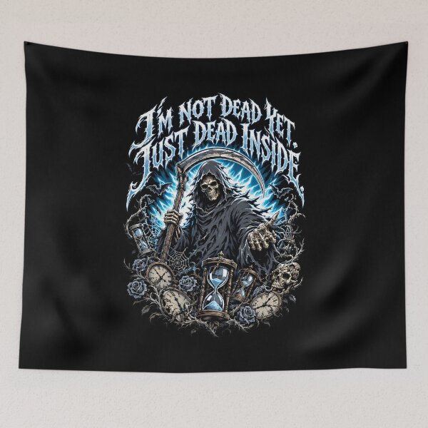 Item preview, Grim Reaper Metal with Darkly Humorous "Dead Inside" Metal Script designed and sold by Tong4130.