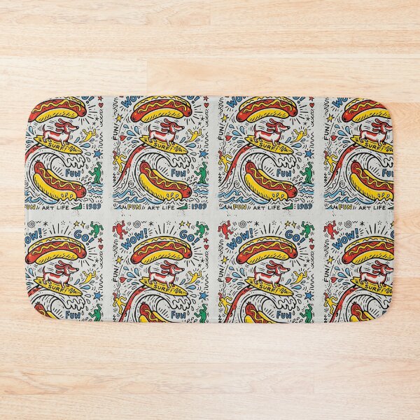 Item preview, Dachshund Surfing Pop Art designed and sold by PictoVibe.