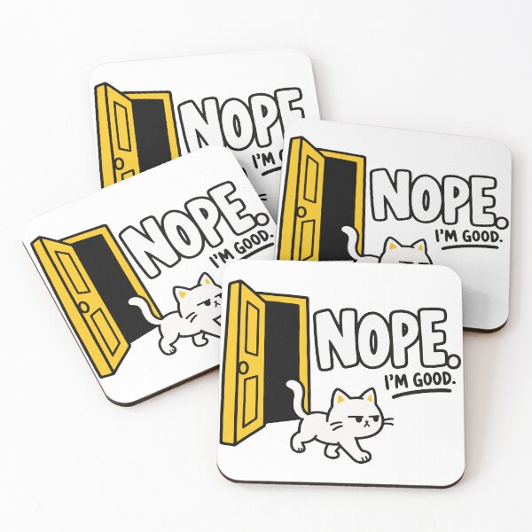 Item preview, Funny Cat "Nope, I'm Good" Open Door designed and sold by MewMade.