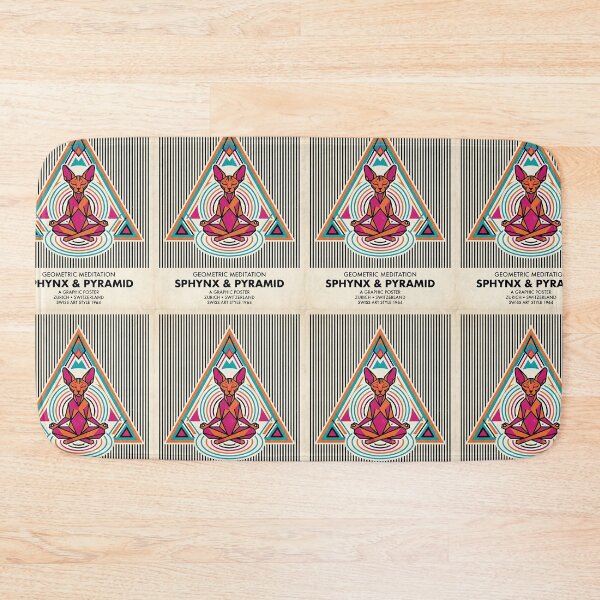 Item preview, Sphynx Cat Pyramid Swiss Poster designed and sold by PictoVibe.