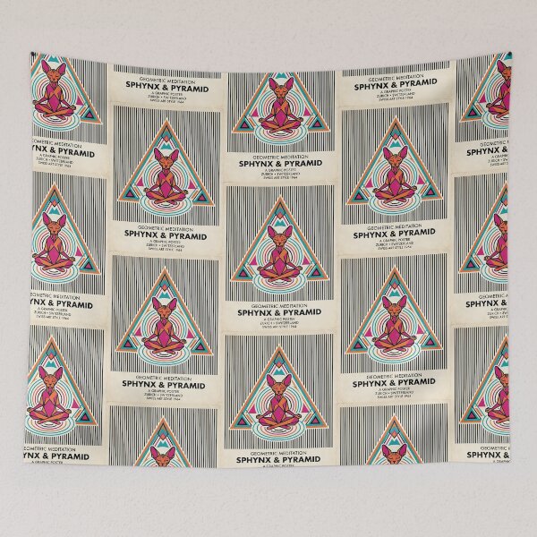 Item preview, Sphynx Cat Pyramid Swiss Poster designed and sold by PictoVibe.