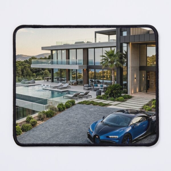 Item preview, Ultra Luxury Modern Mansion & Bugatti Hypercar Architectural Art designed and sold by AkilaCreations .