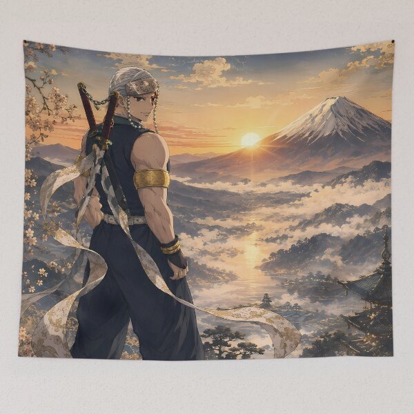 Item preview, Tengen Uzui Demon Slayer Mount Fuji Sunrise designed and sold by mildaclairmo.