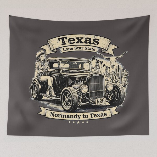 Item preview, Texas Lone Star State T-Shirt - Normandy to Texas designed and sold by Normandy Road Heritage™ - Vintage Garage Art.