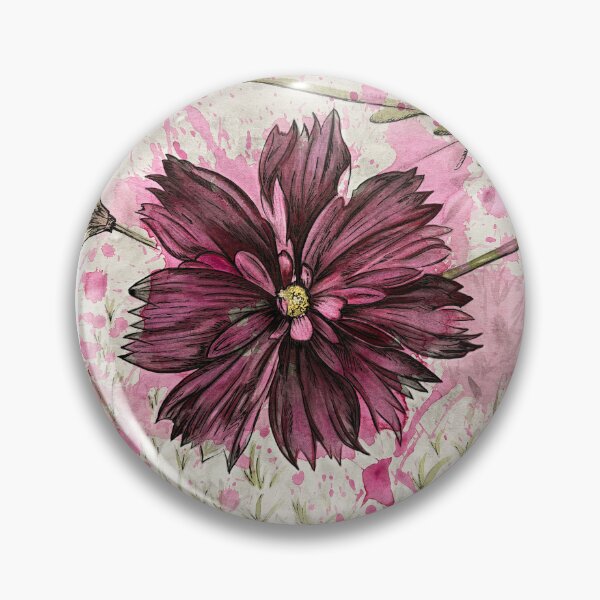 Item preview, Cranberry Double Cosmos Flower designed and sold by Acadianpurls.