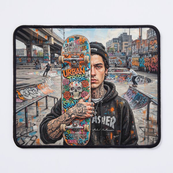 Item preview, Inner City Skateboarder Portrait Pop Art designed and sold by Home Decor Art.