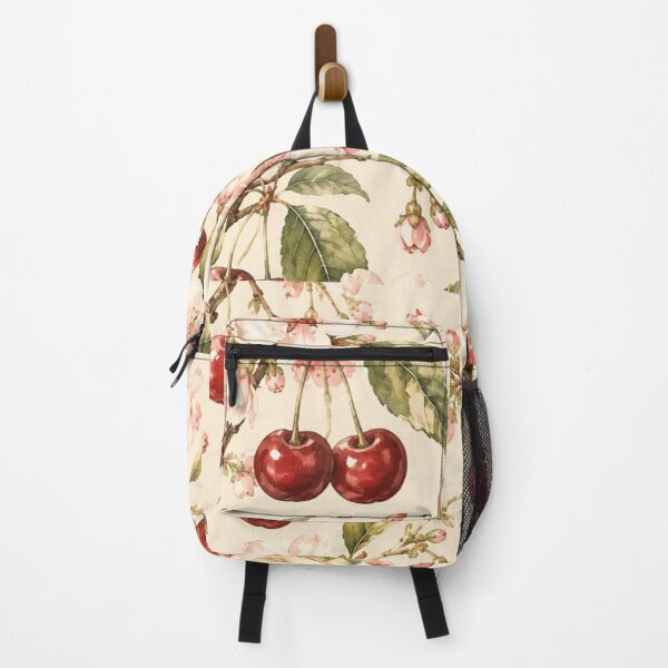 Item preview, Vintage Botanical Cherry Fruit and Blossoms Pattern designed and sold by NinaVibeStudio.