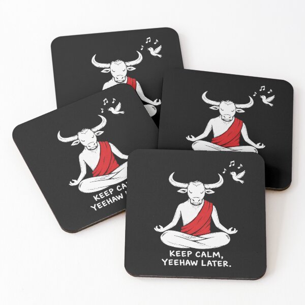 Item preview, Meditating Bull Finding His Inner Cowboy designed and sold by Kaurisdigital.