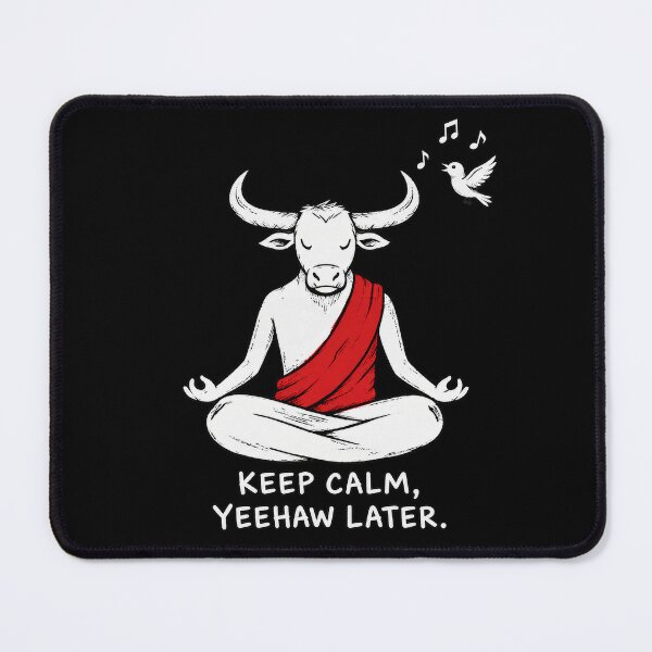 Item preview, Meditating Bull Finding His Inner Cowboy designed and sold by Kaurisdigital.