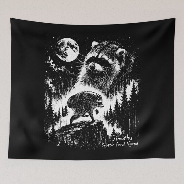 Item preview, Vintage Jimothy Raccoon Seattle Feral Legend Retro Moon Wildlife designed and sold by Harmontal.