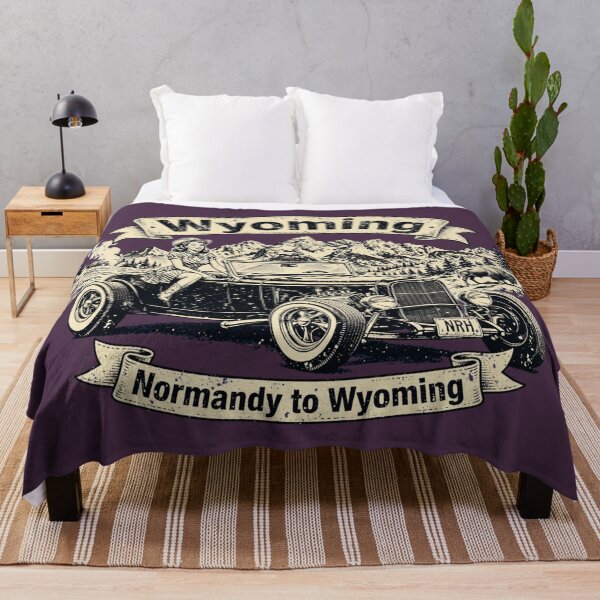 Item preview, Wyoming Route 66 T-Shirt - Normandy to Wyoming designed and sold by Normandy Road Heritage™ - Vintage Garage Art.