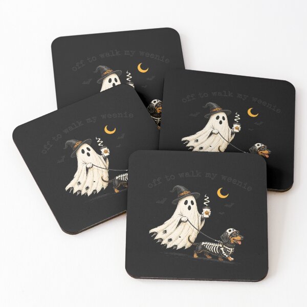 Item preview, Halloween Ghost Walking Dachshund Weenie Coffee Funny designed and sold by leocreatives.