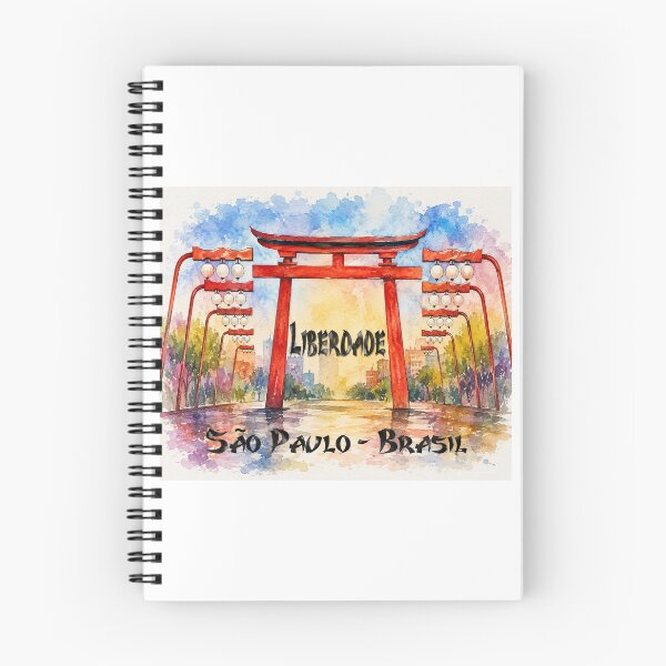Item preview, Liberdade Sao Paulo – Japanese District Torii  Gate Watercolor designed and sold by Sampa In Focus.
