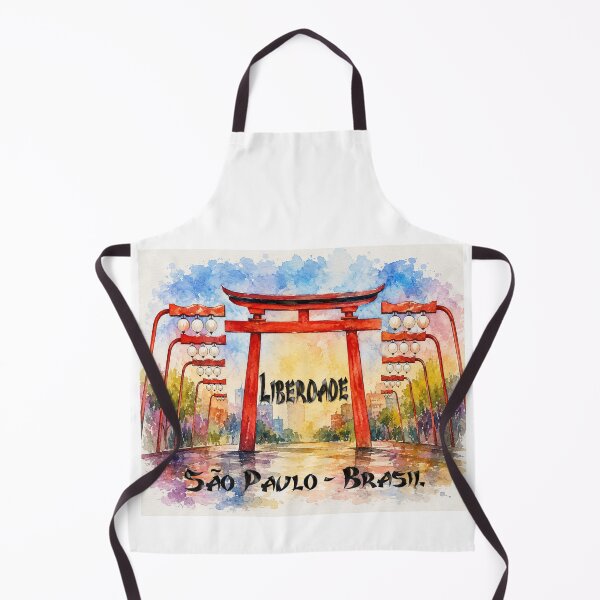 Item preview, Liberdade Sao Paulo – Japanese District Torii  Gate Watercolor designed and sold by Sampa In Focus.