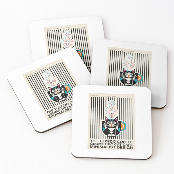 Item preview, Tuxedo Cat Coffee Cup Swiss Poster designed and sold by PictoVibe.